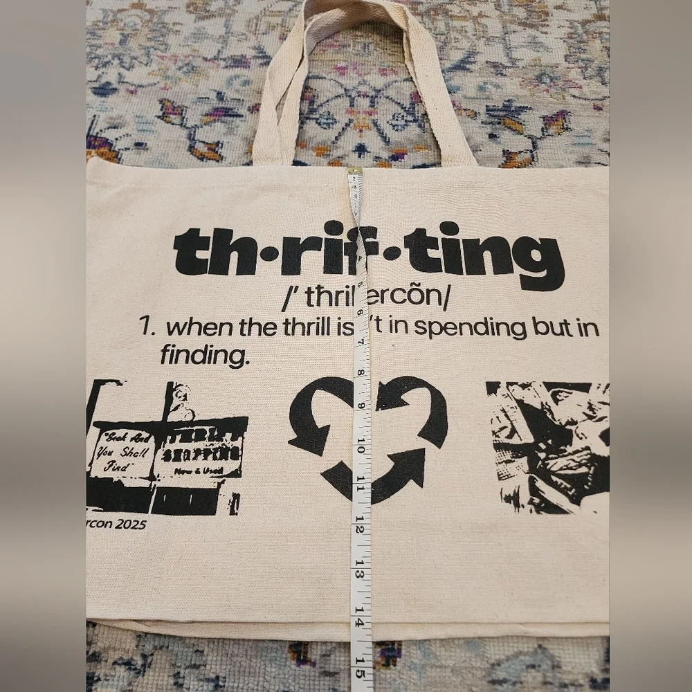 NWOT Thrill Canvas Tote Bag Cream